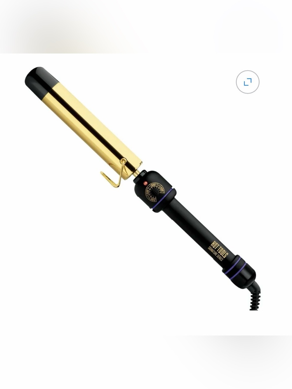 Hot Tools Signature Series Flipperless Curling Wand, 1.25", Black/Gold